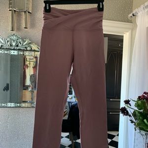 Lululemon pink align hr crop 21” cross waist leggings pants workout New NWT 6